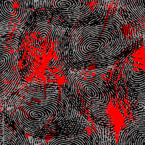 Fingerprint black seamless background