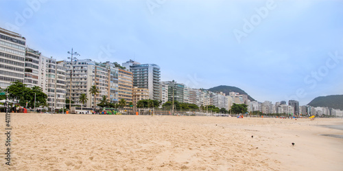  Rio de Janeiro, Brasil- February 28, 2020: Beach of Copacabana