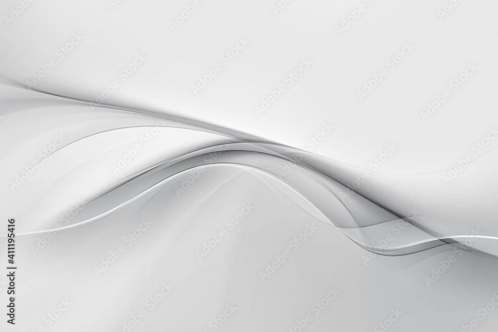 Modern trendy white and grey background. Futuristic decor wavy design.