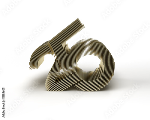 3D Render of a 25 twenty-five number Illustration Design.