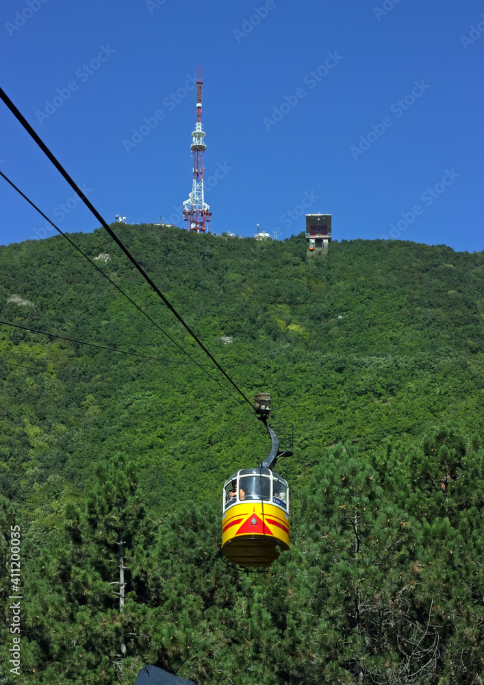 Cable car on mountain on Mashuk in resort Pyatigorsk,Russia.