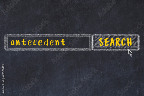 Canvas Print Chalk sketch of browser window with search form and inscription antecedent