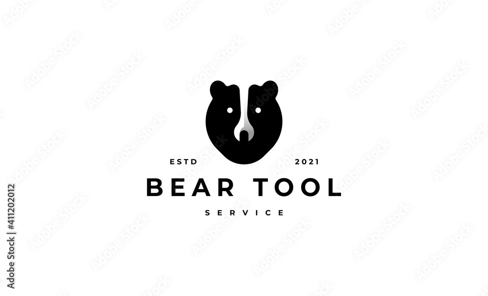 bear tool service Logo Symbol Vector Design Illustration bear tool service Logo Symbol Vector Design Illustration