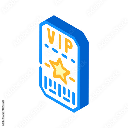 vip card of night club isometric icon vector illustration