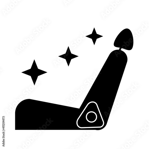 car seat cleaning icon on white background. coronavirus vehicle disinfection sign. disinfection symbol. flat style.