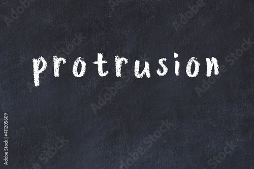 Fotografi Black chalkboard with inscription protrusion on in