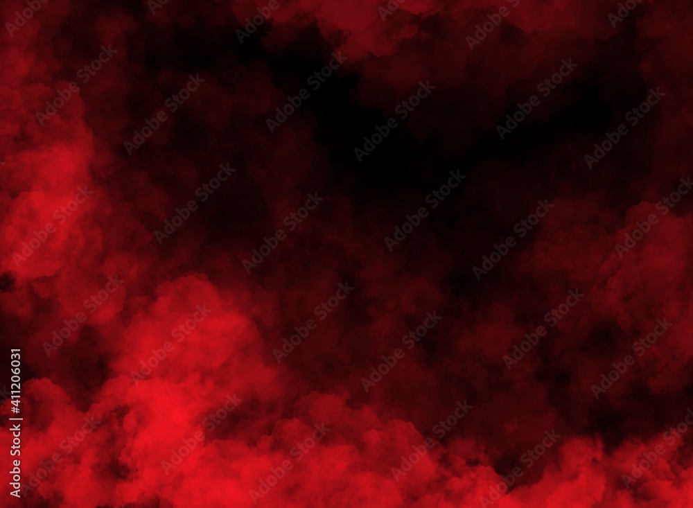 Red smoke on black background. 