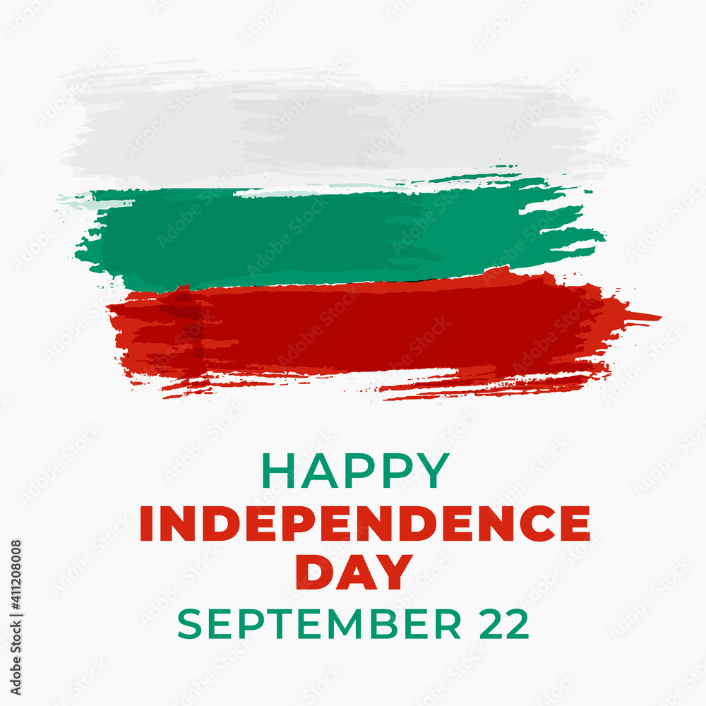 Fototapeta premium Bulgaria independence day, Bulgarian brush stroke painted flag banner design concept for September 22, Vector