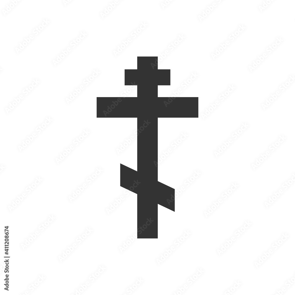 Christianity cross. Eastern Orthodox Church icon. Vector isolated