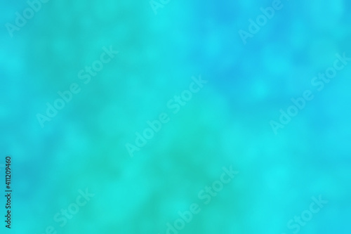 Abstract turquoise background. Blurred spots bokeh