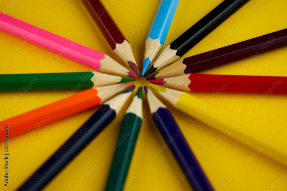 A set of colors pencils