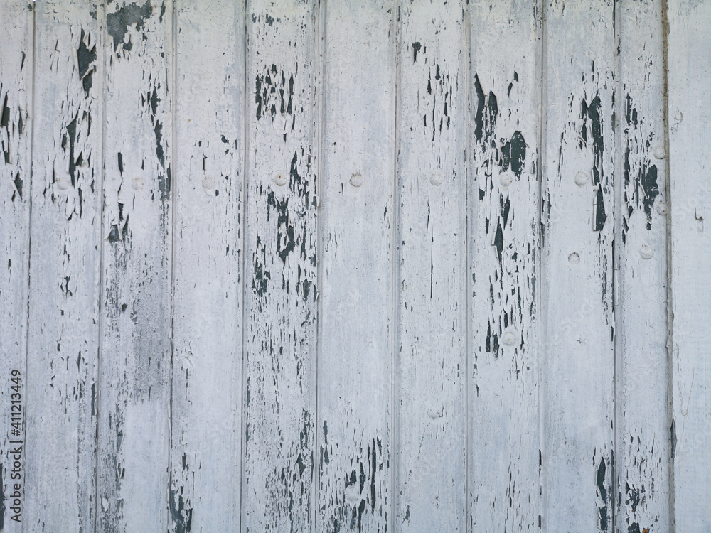 Obraz premium Wooden texture background surface with cracked white paint