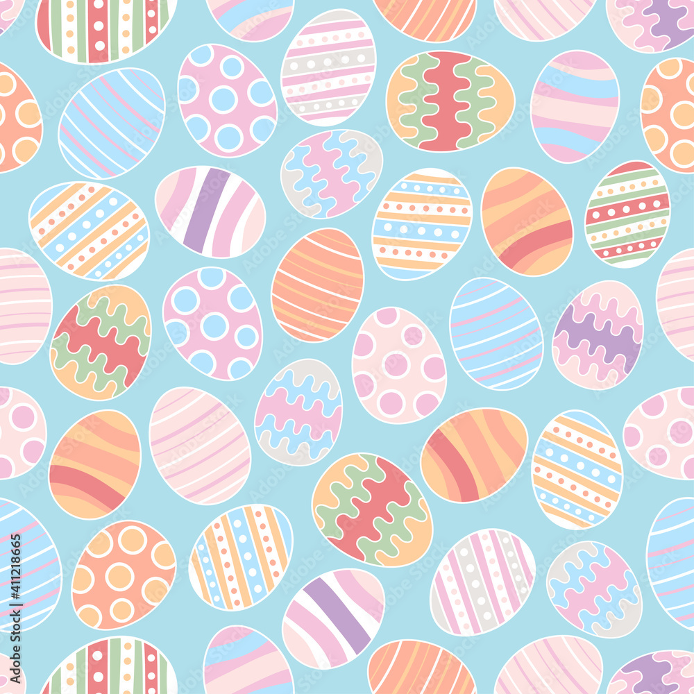 Easter eggs seamless pattern colorful background Easter eggs seamless pattern colorful background