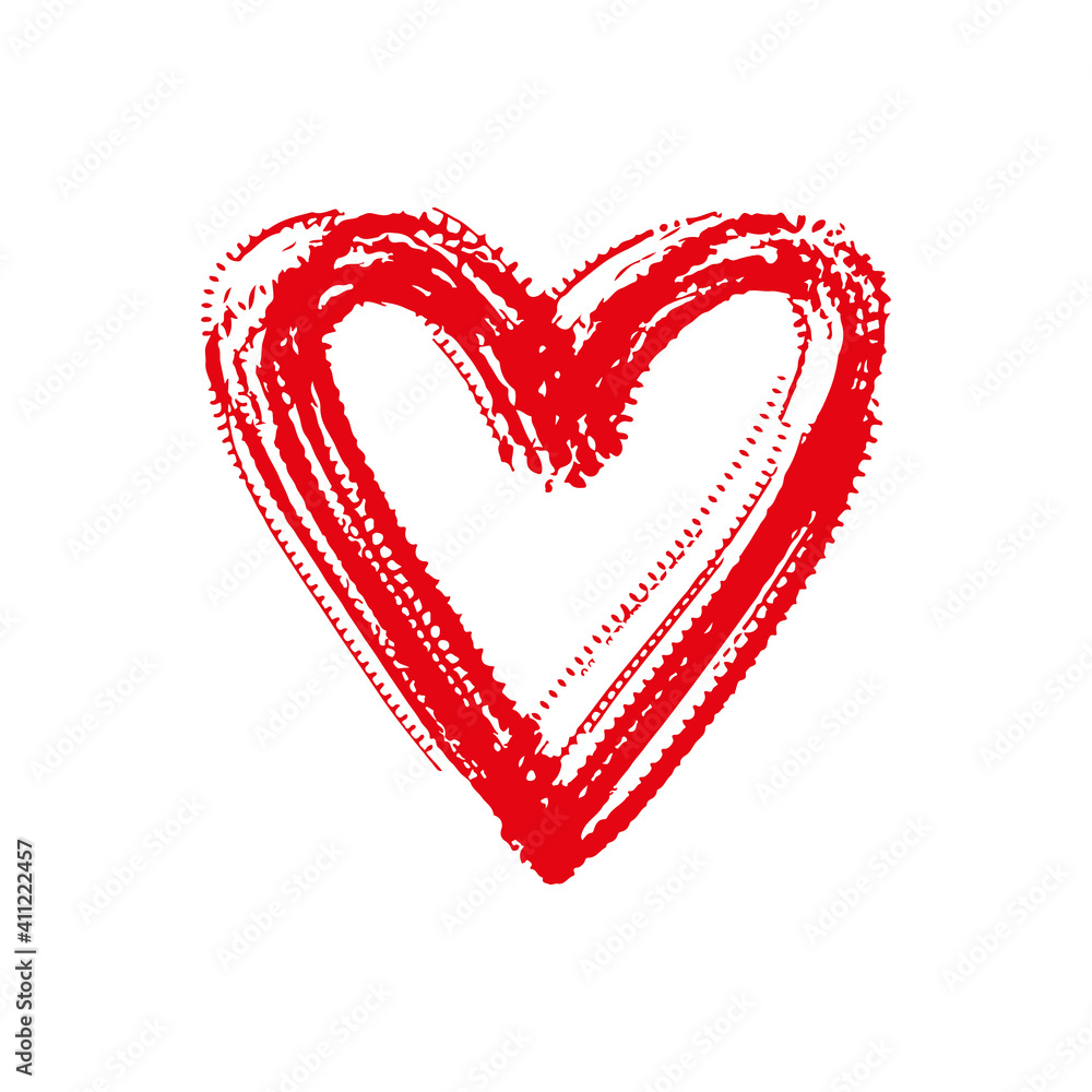 Heart icon. Red ink outline sketch silhouette. Vector flat graphic hand drawn illustration. The isolated object on a white background. Isolate. Heart icon. Red ink outline sketch silhouette. Vector flat graphic hand drawn illustration. The isolated object on a white background. Isolate.