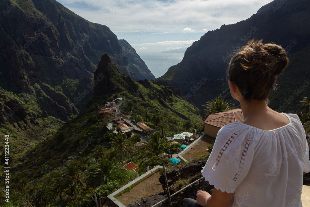 Naklejka premium Masca, Tenerife, mountain landscape and trails. A touristic destination.