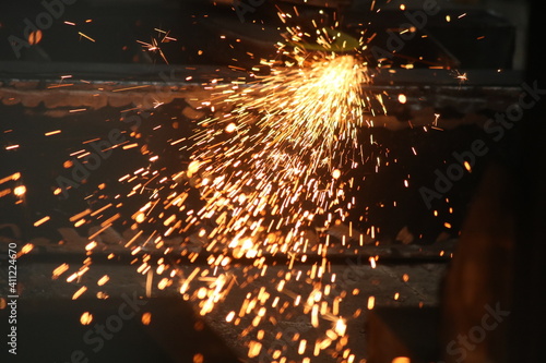 Welding sparks in the workshop
