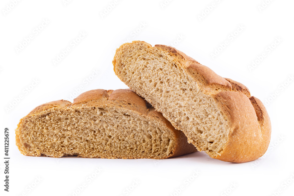 Bread made from barley malt isolated on white background Bread made from barley malt isolated on white background