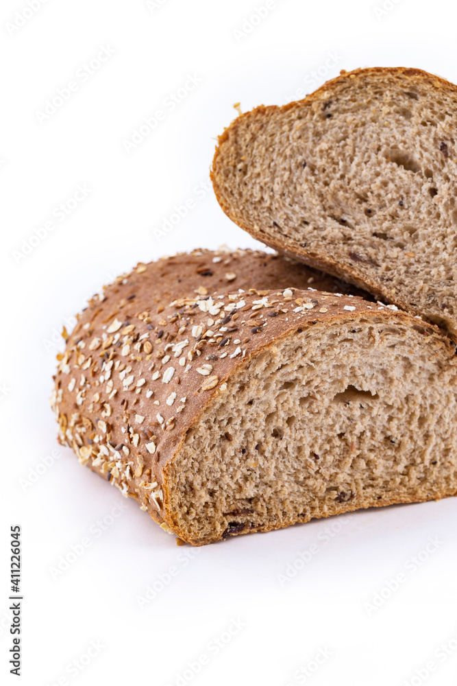Multi grain bread isolated on white brackground Multi grain bread isolated on white brackground