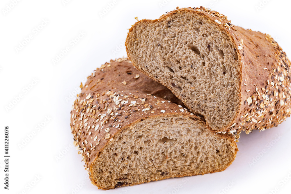Multi grain bread isolated on white brackground Multi grain bread isolated on white brackground
