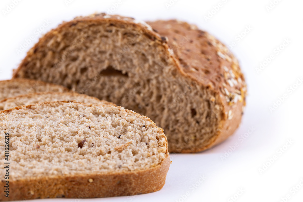 Multi grain bread isolated on white brackground Multi grain bread isolated on white brackground