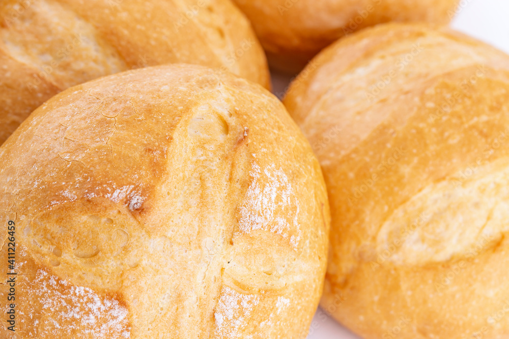 Closeup of bread rolls, fresh and crispy