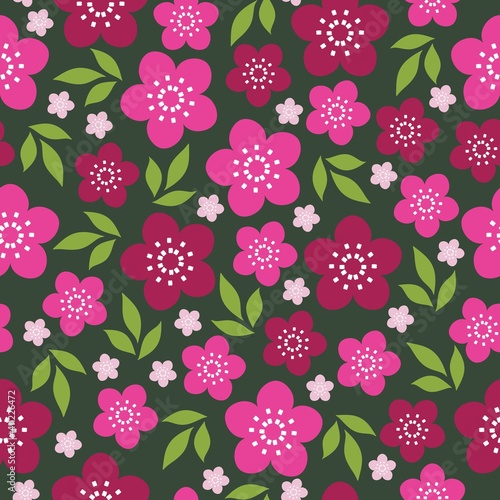 Seamless pattern with flowers. Fabric pattern design.