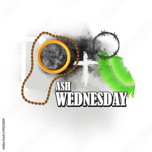 vector illustration of concept for Ash Wednesday wishes greeting , banner, poster