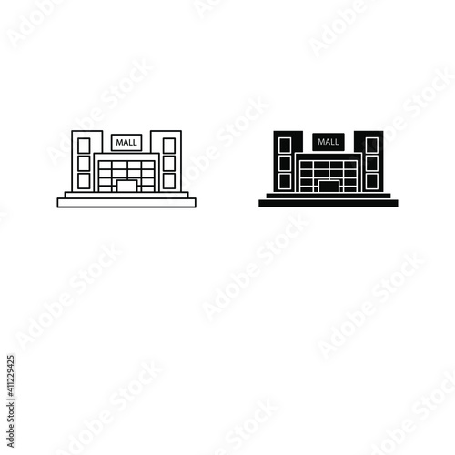 mall building icon vector template on white background color editable