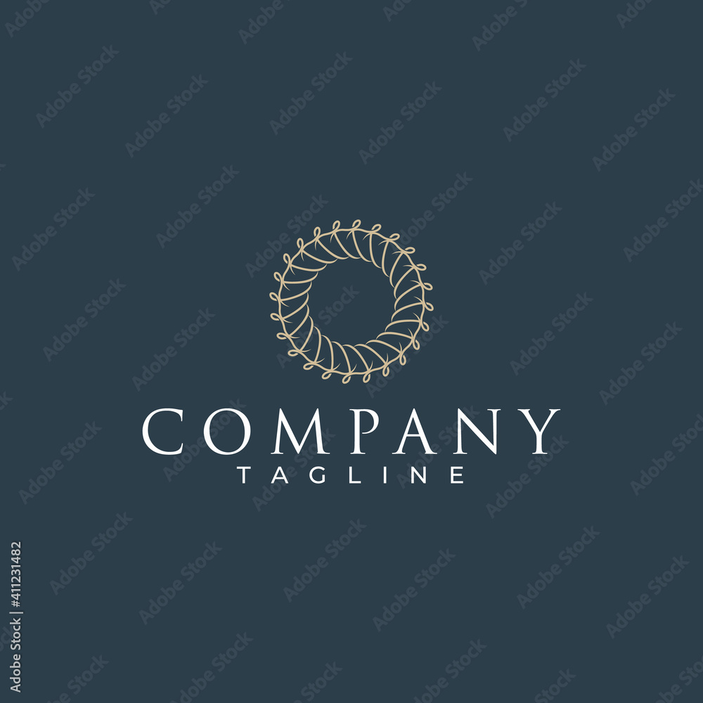 Fototapeta premium Mandala logo design in retro style.