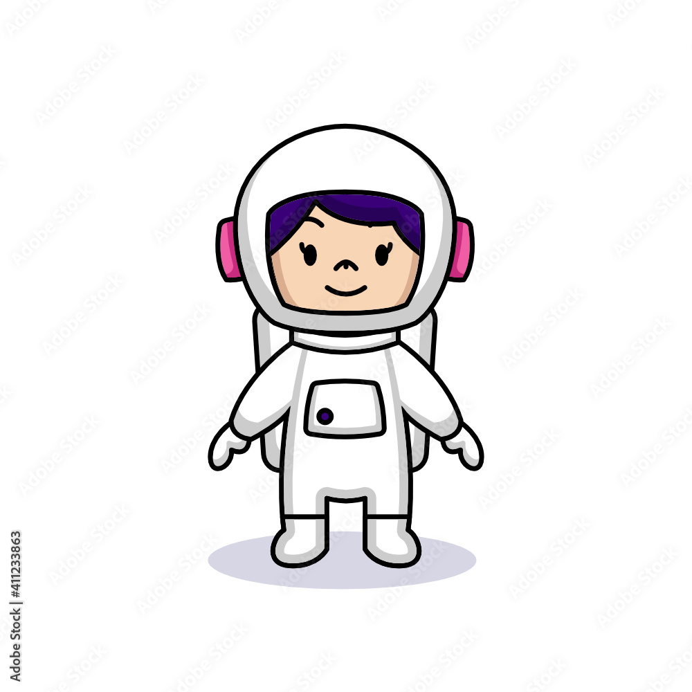 A cute little girl in an astronaut costume A cute little girl in an astronaut costume