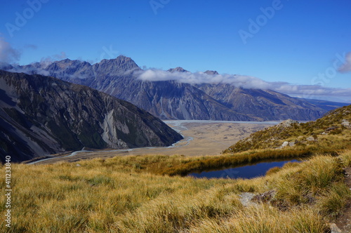  Valley in Mount Cook national park in New Zealand