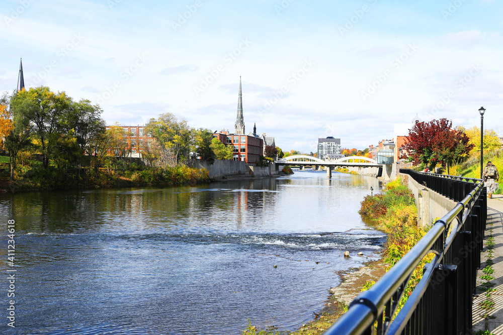 View of Cambridge, Ontario, Canada by the Grand River