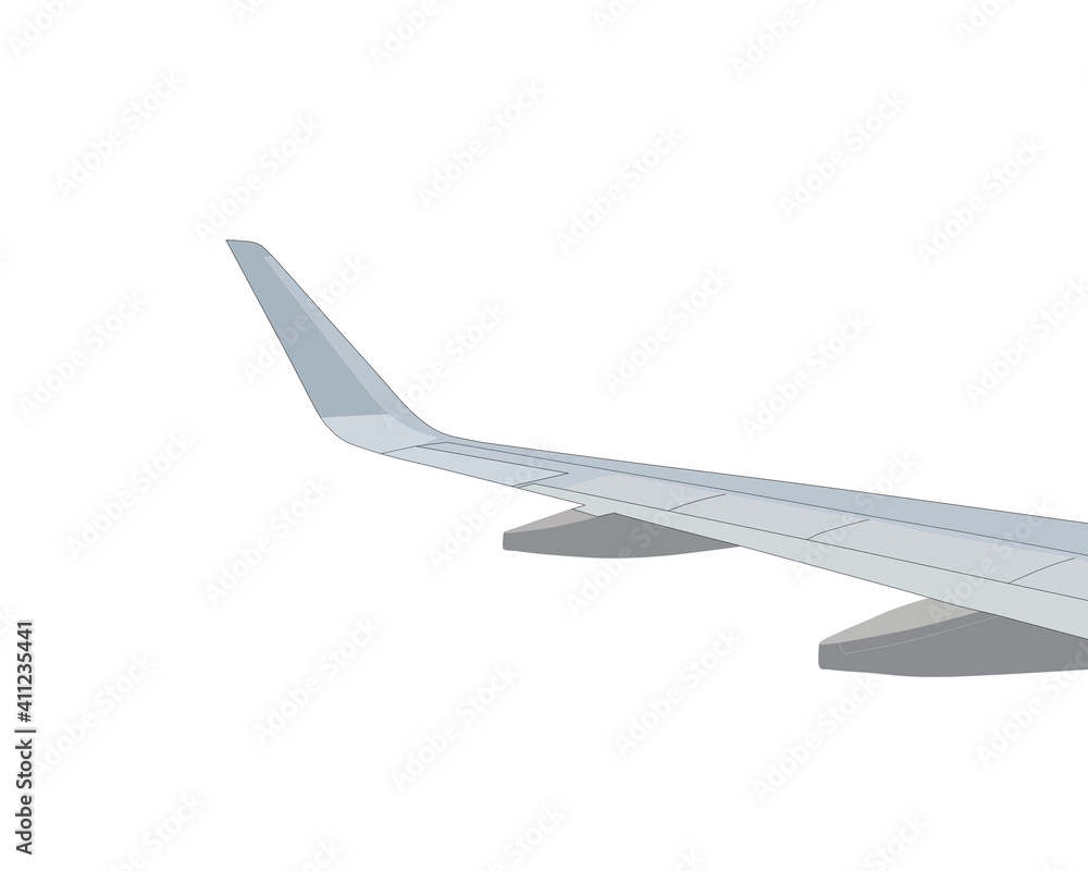 Isolated on white background of airplane wing. Isolated on white background of airplane wing.