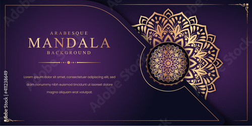 Luxury mandala background with golden arabesque pattern Arabic Islamic east style. Decorative mandala for print, poster, cover, brochure, flyer, banner.