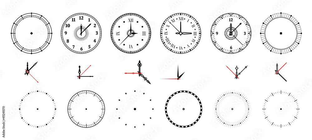 Clock face. Vintage and modern watch dial with decorative and minimal ...