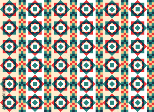 Vector of fabric pattern with Thai modern style or geometry and daimond shape.
