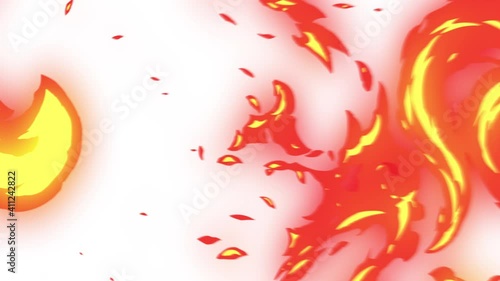 Fire element transition. Cartoon fire effect transitions with Alpha Channel