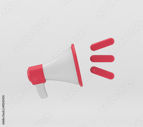 red 3d megaphone for composition isolated  Premium photo photo