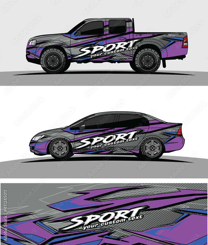 Car wrap graphic racing abstract strip and background for car wrap and vinyl sticker - Vector
