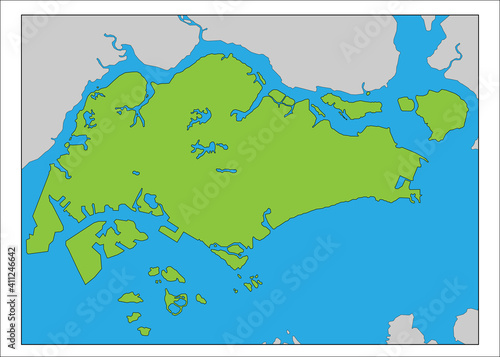 シンガポールの地図です。