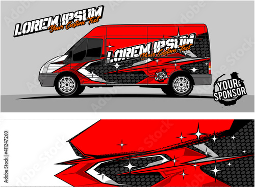 Car wrap graphic racing abstract strip and background for car wrap and vinyl sticker - Vector 
