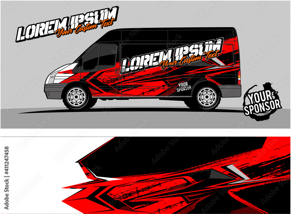 custom made wallpaper toronto digitalCar wrap graphic racing abstract strip and background for car wrap and vinyl sticker - Vector