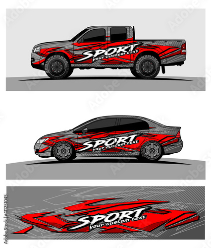 Car wrap graphic racing abstract strip and background for car wrap and vinyl sticker 