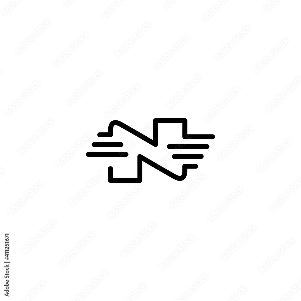 N logo abstract black and white N logo abstract black and white