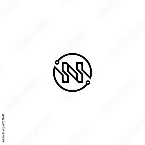 N logo black and white