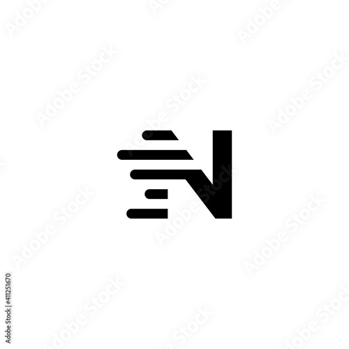 N logo black and white