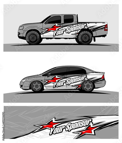 Car wrap graphic racing abstract strip and background for car wrap and vinyl sticker 