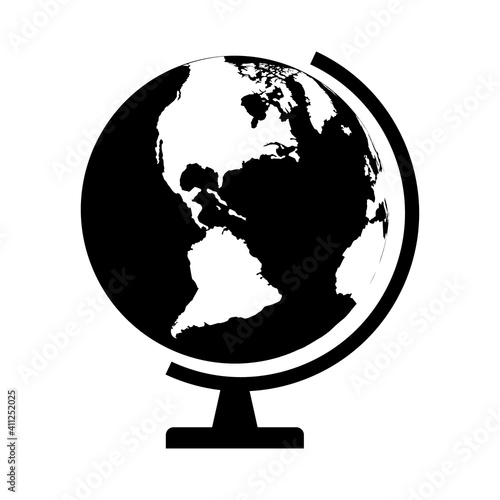 Globus map icon, Earth globe symbol, travel to world, plated for web, logo, website vector illustration