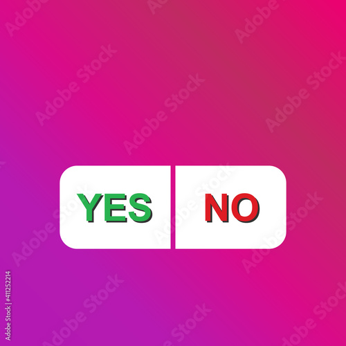 Blank question, choice button yes or no. Modern design concept for social concept