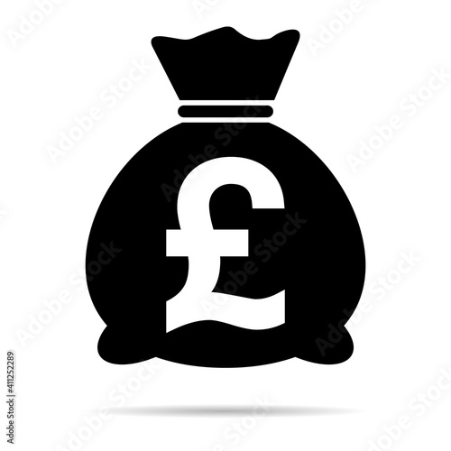 Money bag icon isolated on white background. Bank symbol, profit graphic, flat web sign